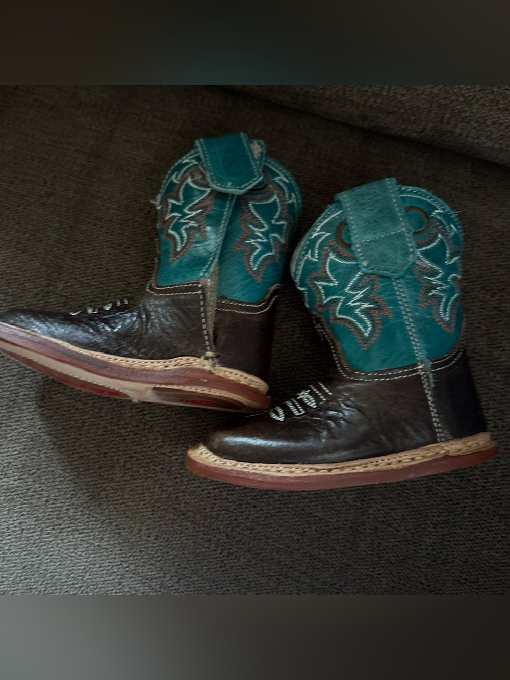 Roper Cowbabies Baby Handmade Leather Boots Rodeo Western Buffalo Size 1